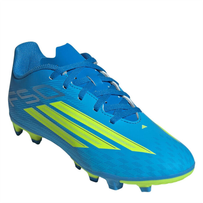adidas F50 Messi Junior Firm Ground Football Boots – Blue/Yellow – view 3