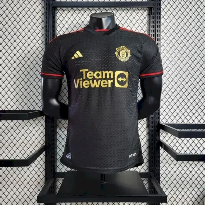 Mens Manchester United 2023/24 Black Jersey Player Version 2