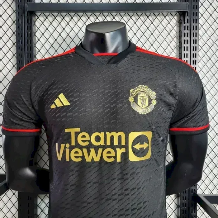Mens Manchester United 2023/24 Black Jersey Player Version 1