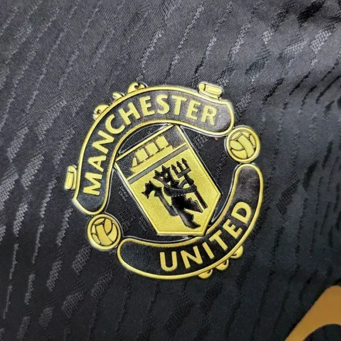 Mens Manchester United 2023/24 Black Jersey Player Version 7
