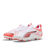Puma Ultra 5 Junior Firm Ground Football Boots – White/Red – view 7