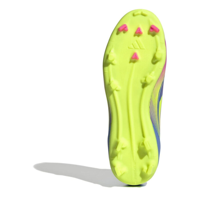 adidas F50 Junior Firm Ground Football Boots – Blue/Lemon – view 6