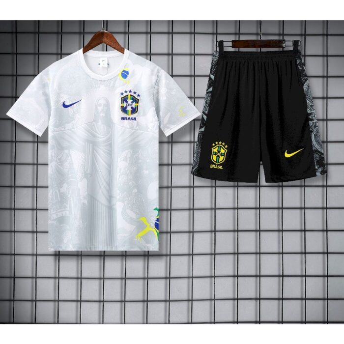 Mens Brazil 2025/26 Training Jersey+Short 418 - Image 3
