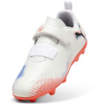 Puma Future 8 Junior Firm Ground Football Boots – White/Black/Red – view 6