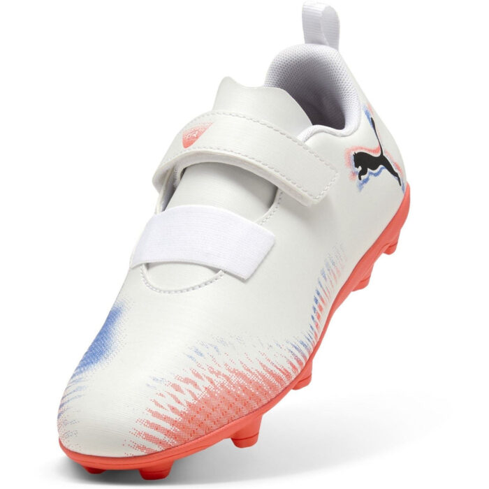 Puma Future 8 Junior Firm Ground Football Boots – White/Black/Red – view 6