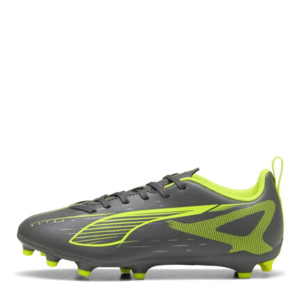 Puma Ultra Junior Firm Ground Football Boots – Silver/Yellow – view 2