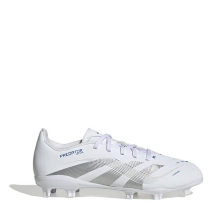 adidas Predator Junior Firm Ground Football Boots – White/Silver