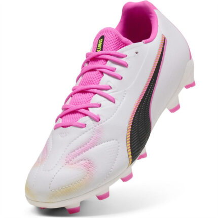 Puma King Junior Firm Ground Football Boots – Red/White – view 2