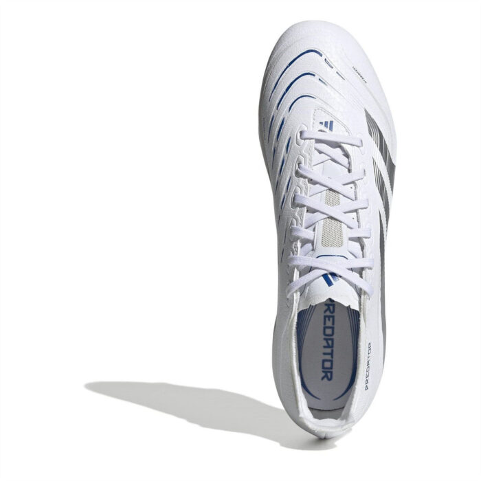 adidas Predator Firm Ground Football Boots – White/Silver – view 5