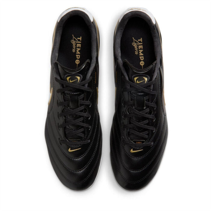 Nike Tiempo Ligera Firm Ground Football Boots – Blk/Wht/Gold – view 6