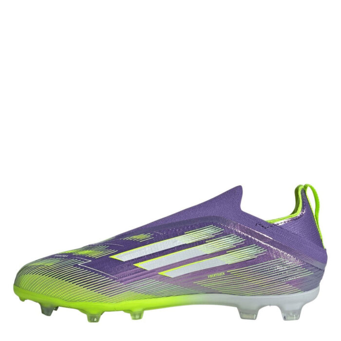 adidas F50 Laceless Junior Firm Ground Football Boots – Purple/White – view 2