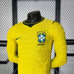 Mens Brazil 2026 World Cup Home Long Sleeve Jersey Player Version 3