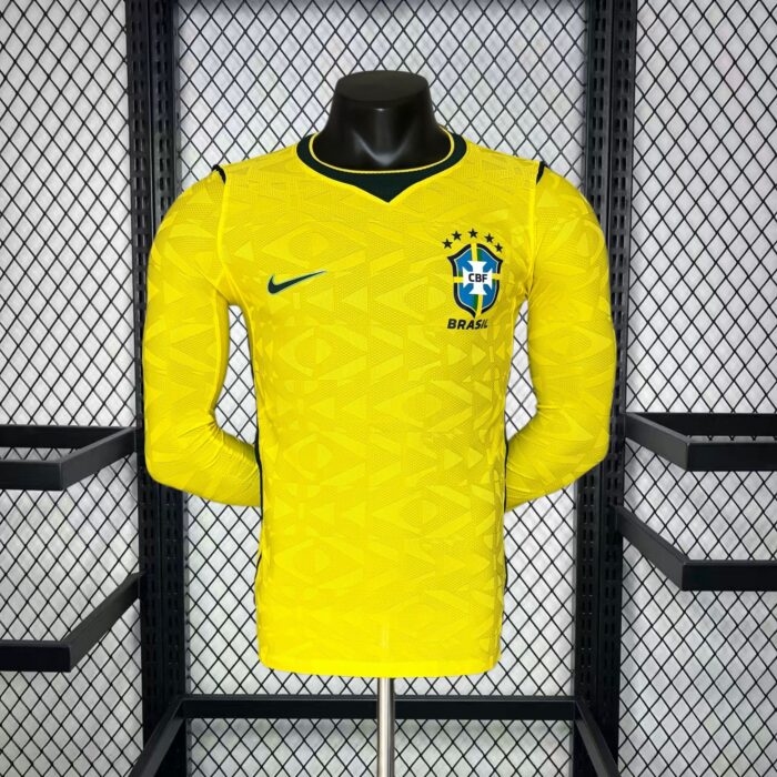 Mens Brazil 2026 World Cup Home Long Sleeve Jersey Player Version 6