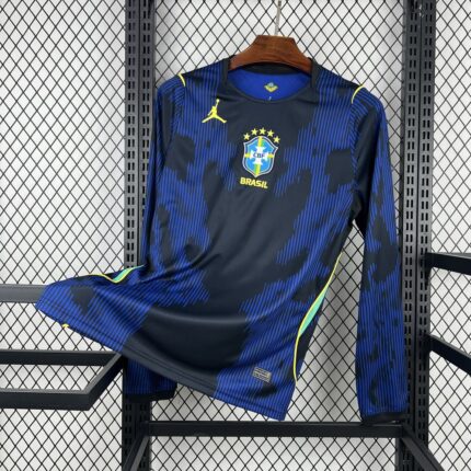 Mens Brazil 2026 World Cup Away Long Sleeve Jersey 6