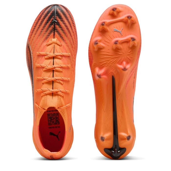 Puma Womens Ultra 6 Firm Ground Football Boots – Orange/Black – view 3
