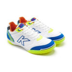 Kelme Precision Low Top Indoor Football Boots – White-Blue-Lime – view 6