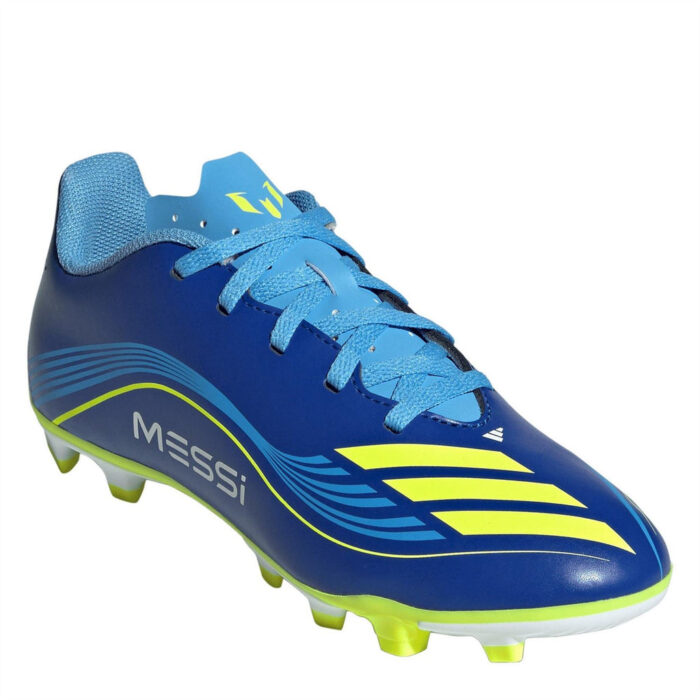 adidas F50 Messi Junior Firm Ground Football Boots – Blue/Yellow – view 8