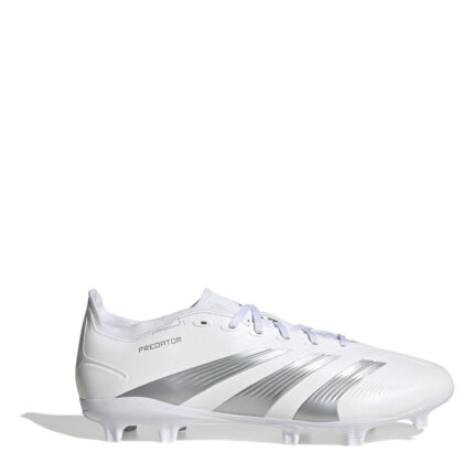adidas Predator Firm Ground Football Boots – White/Silver