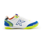 Kelme Precision Low Top Indoor Football Boots – White-Blue-Lime