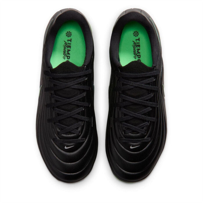 Nike Tiempo Junior Firm Ground Football Boots – Black/Green – view 6