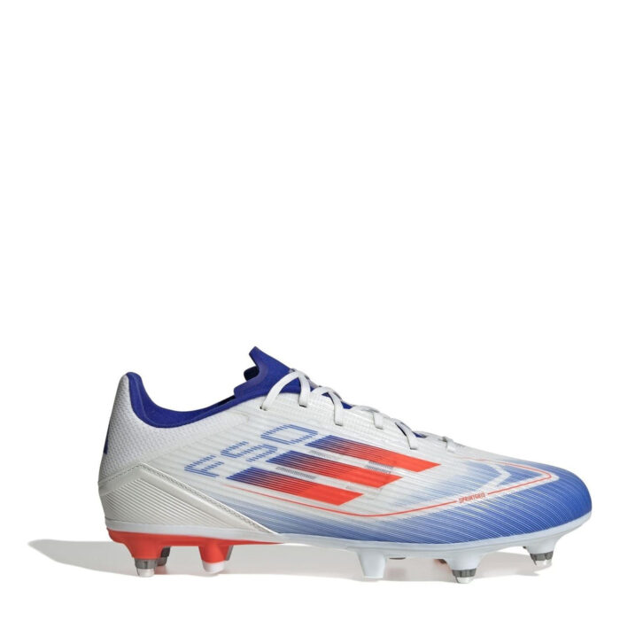 adidas F50 Soft Ground Football Boots – White/Red/Blue – view 7