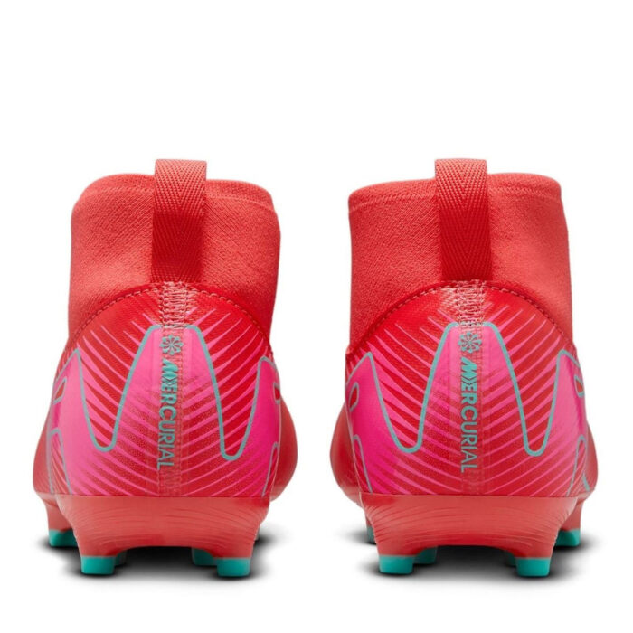 Nike Zoom Mercurial Superfly 10 Junior Firm Ground Football Boots – Red/Green – view 5