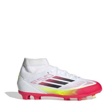 adidas F50 Junior Firm Ground Football Boots – White/Red