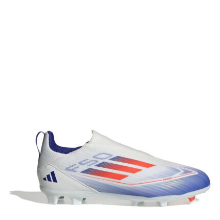 adidas F50 Junior Firm Ground Football Boots – White/Red/Blue