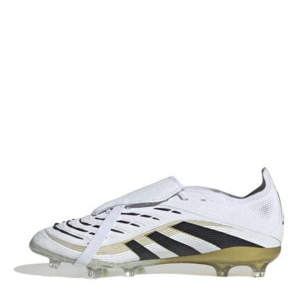 adidas Predator Junior Firm Ground Football Boots – White/Blk/Gold – view 2