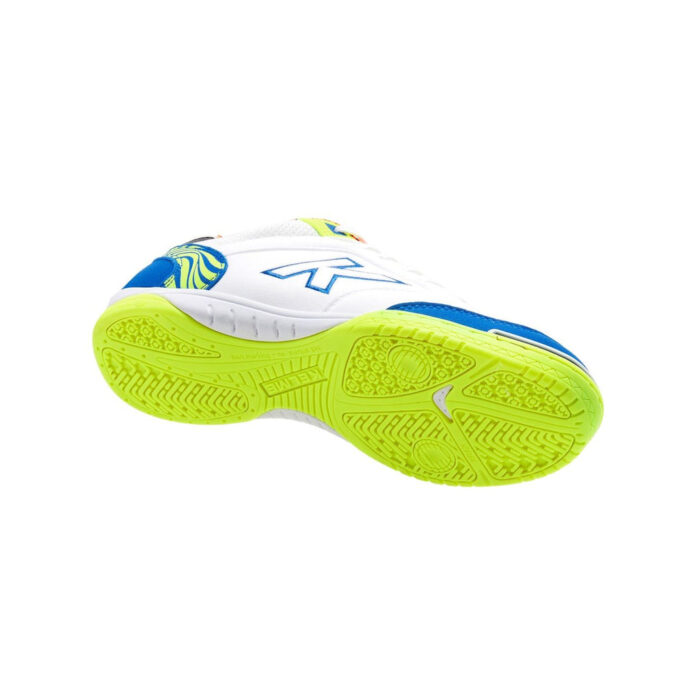 Kelme Precision Low Top Indoor Football Boots – White-Blue-Lime – view 4