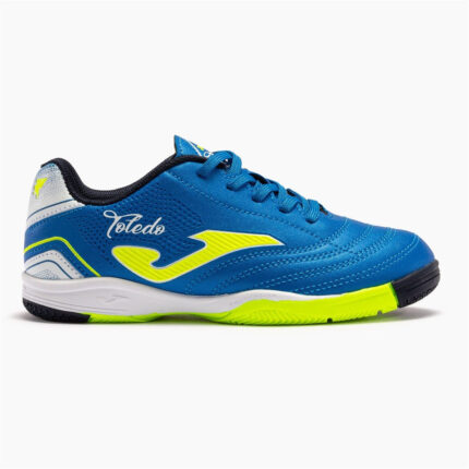 Joma Toledo Low Top Flat Heel Junior Indoor Football Boots – Blue/Yellow – view 2