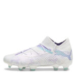Puma Womens Future 7 Firm Ground Football Boots – Wht/Blk/Purple – view 2
