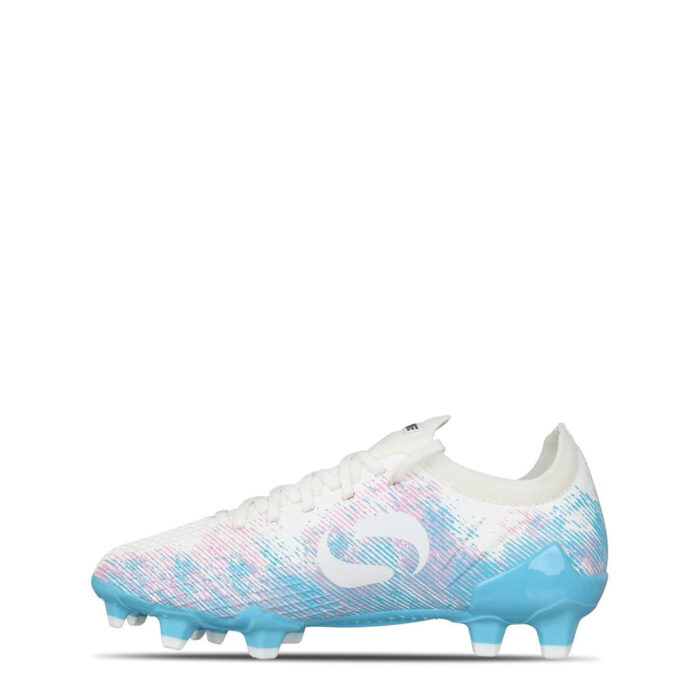 Sondico Blaze Junior Firm Ground Football Boots – White/Pink/Blue – view 2