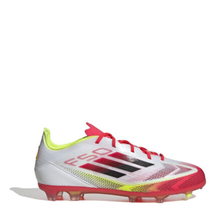 adidas F50 Junior Firm Ground Football Boots – White/Red