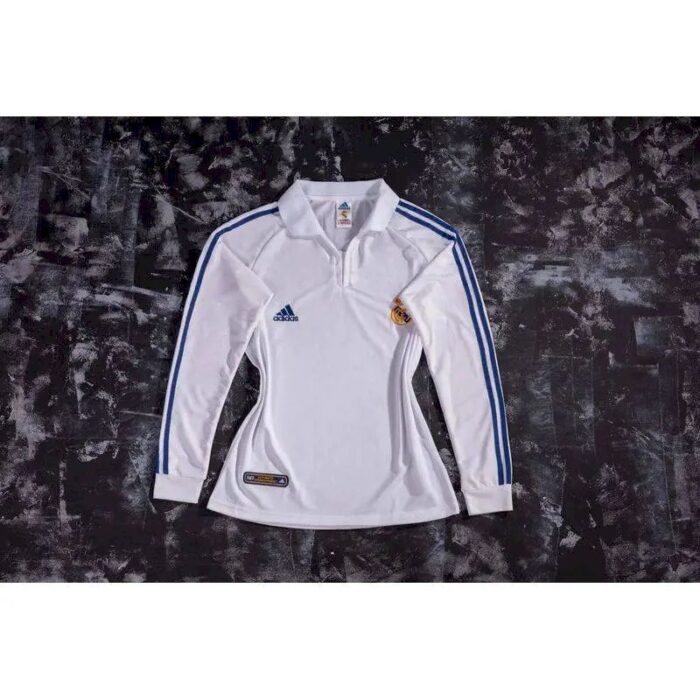 Retro Real Madrid 2001/02 Home Long Sleeve Jersey - Image 2