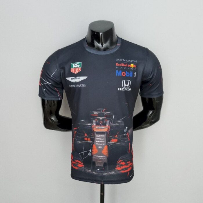 Red B-ull 2022 F1 racing black Shirt - Image 3