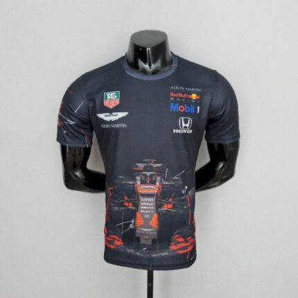 Red B-ull 2022 F1 racing black Shirt