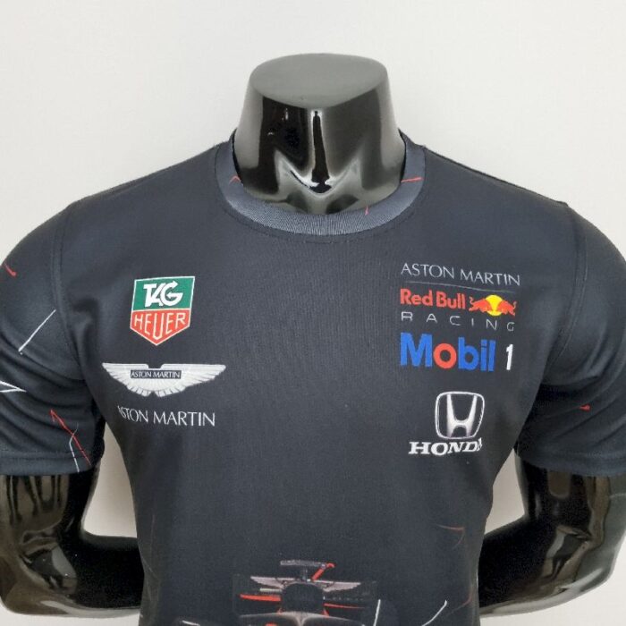 Red B-ull 2022 F1 racing black Shirt - Image 4