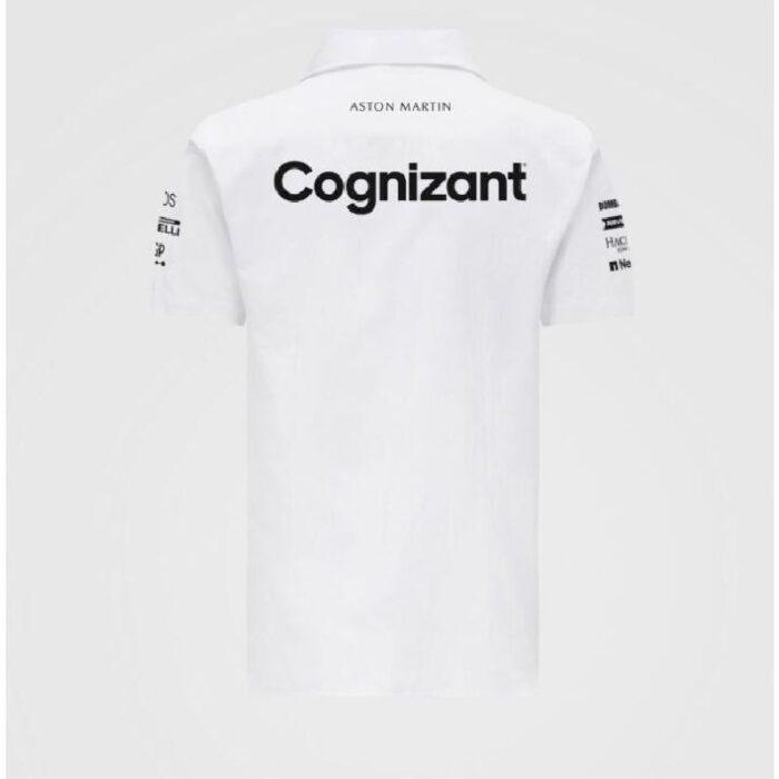 Aston Martin 2021 F1 white Polo Shirt - Image 2