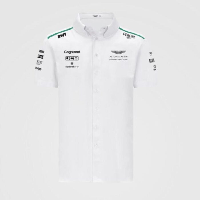 Aston Martin 2021 F1 white Polo Shirt - Image 3