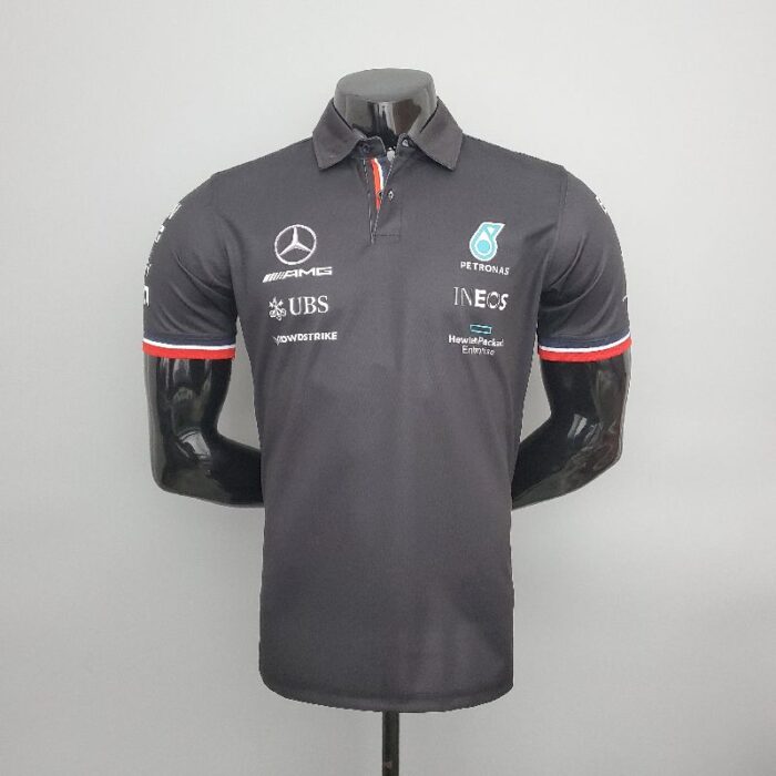 Mercedes Benz AMG F1 black Polo Shirt - Image 4