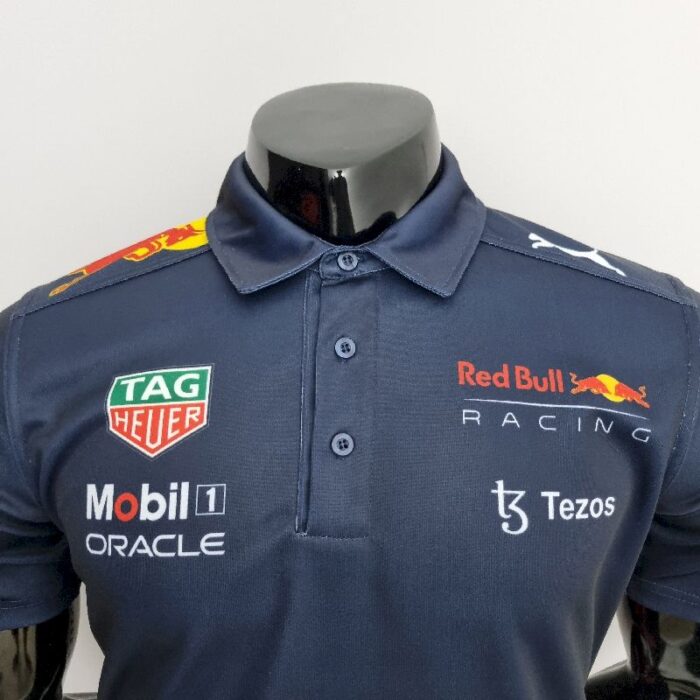 Red B-ull 2022 F1 blue polo Shirt - Image 5