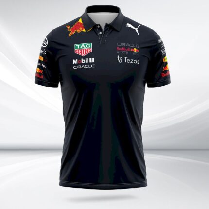 Red B-ull team 2022 F1 blue Polo Shirt – view 2