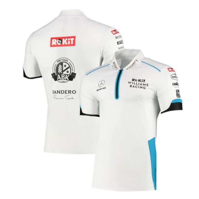 Williams Benz F1 White Polo Shirt - Image 3