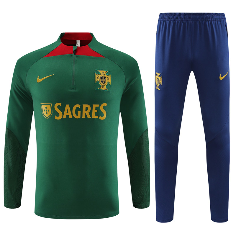 Mens Portugal 2024/25 Half-Zip Sweater+Pant 14001 - Image 1