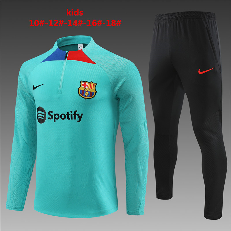 Kids Barcelona 2023/24 Half-Zip Sweater+Pant 14001 - Image 1