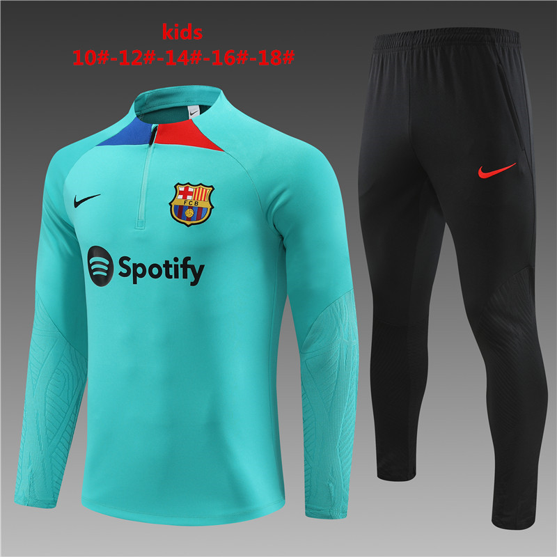 Kids Barcelona 2023/24 Half-Zip Sweater+Pant 14001 - Image 1