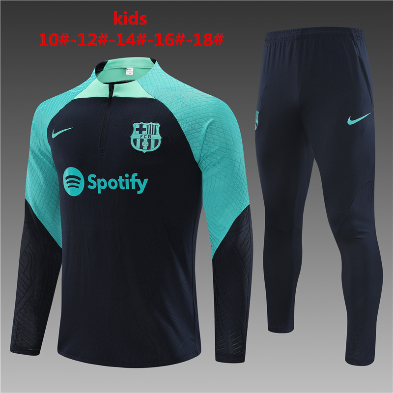 Kids Barcelona 2023/24 Half-Zip Sweater+Pant 14001 - Image 1