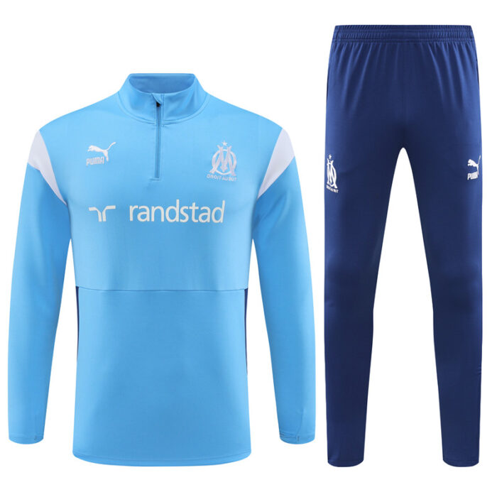 Mens Olympique Marseille 2023/24 Half-Zip Sweater+Pant 14001 - Image 5