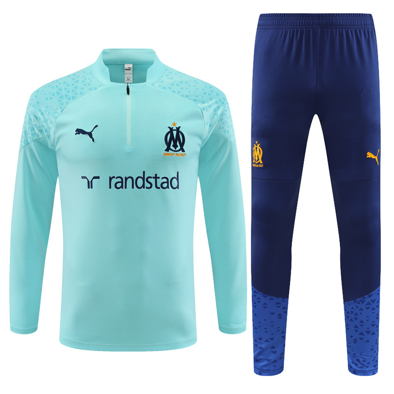 Mens Olympique Marseille 2023/24 Half-Zip Sweater+Pant 14001 - Image 1